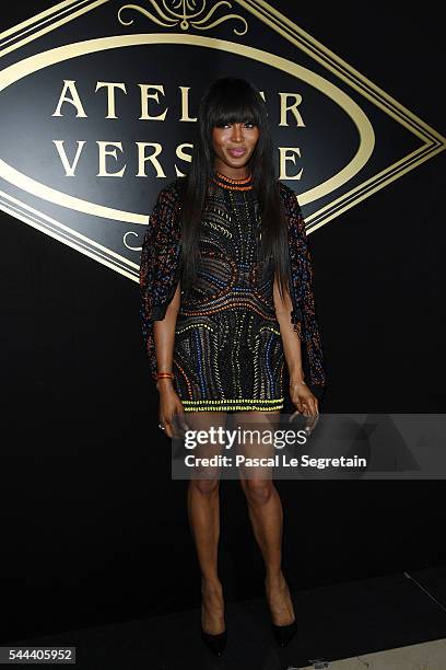 Naomi Campbell attends the Atelier Versace Haute Couture Fall/Winter 2016-2017 show as part of Paris Fashion Week on July 3, 2016 in Paris, France.