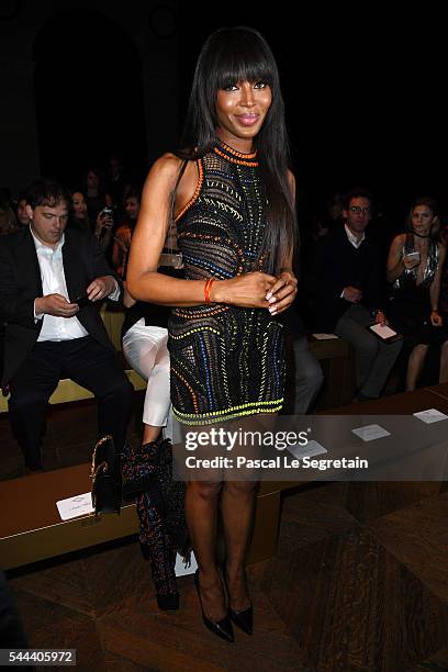 Naomi Campbell attends the Atelier Versace Haute Couture Fall/Winter 2016-2017 show as part of Paris Fashion Week on July 3, 2016 in Paris, France.