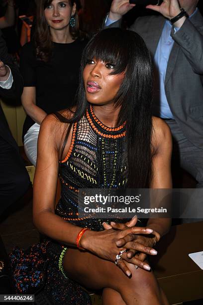 Naomi Campbell attends the Atelier Versace Haute Couture Fall/Winter 2016-2017 show as part of Paris Fashion Week on July 3, 2016 in Paris, France.