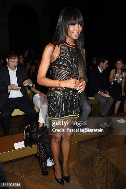 Naomi Campbell attends the Atelier Versace Haute Couture Fall/Winter 2016-2017 show as part of Paris Fashion Week on July 3, 2016 in Paris, France.