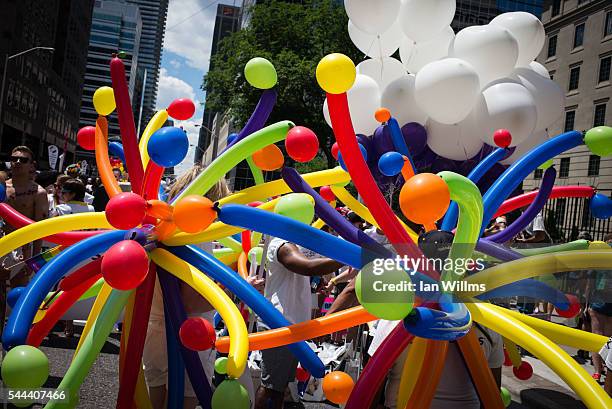 Parade participants prepare to walk, at the annual Pride Festival parade, July 3, 2016 in Toronto, Ontario, Canada. Prime Minister Justin Trudeau...