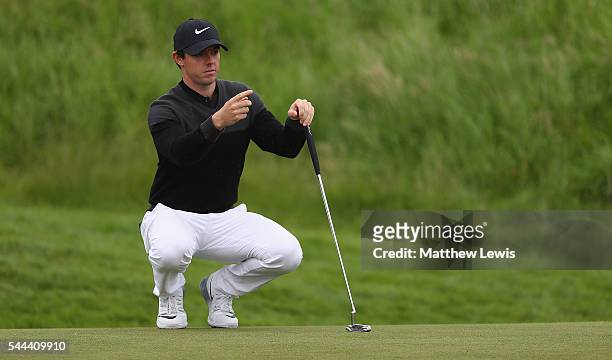 Rory McIlroy of Northern Ireland looks on during day four of the 100th Open de France at Le Golf National on July 3, 2016 in Paris, France.