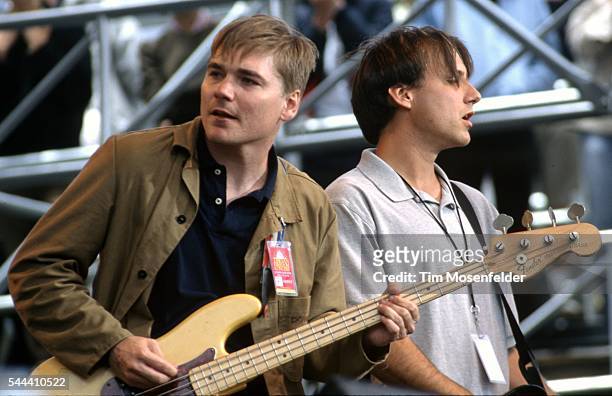 Mark Ibold and Scott Kannberg of Pavement perform during the Tibetan Freedom Concert in Golden Gate Park Polo Fields on June 16, 1996 in San...