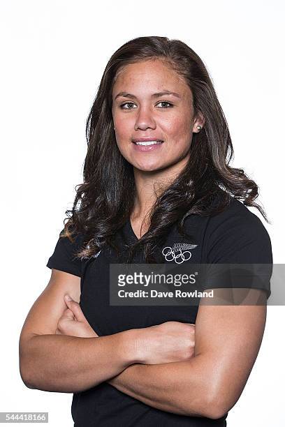Ruby Tui during the New Zealand Olympic Games Rugby Sevens Team Announcement at Eden Park on July 3, 2016 in Auckland, New Zealand.