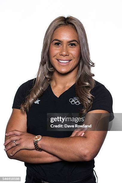 Huriana Manuel during the New Zealand Olympic Games Rugby Sevens Team Announcement at Eden Park on July 3, 2016 in Auckland, New Zealand.