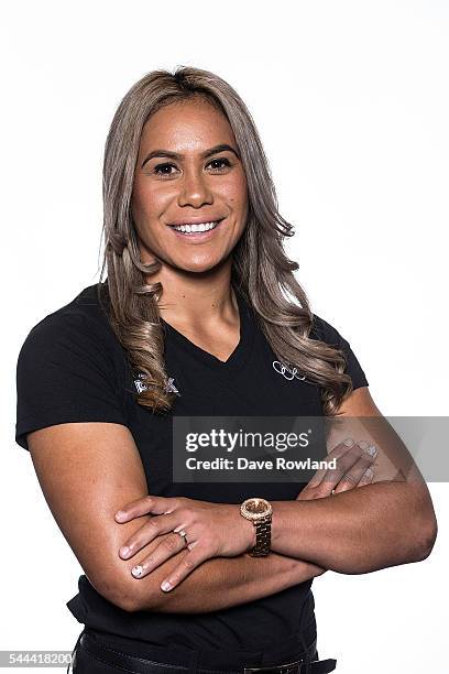 Huriana Manuel during the New Zealand Olympic Games Rugby Sevens Team Announcement at Eden Park on July 3, 2016 in Auckland, New Zealand.