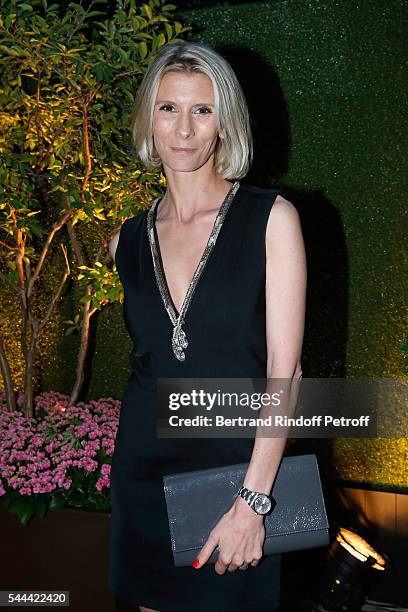 Helene Gateau attends the Amfar Paris Dinner - Stars gather for Amfar during the Haute Couture Week - Held at The Peninsula Hotel on July 3, 2016 in...