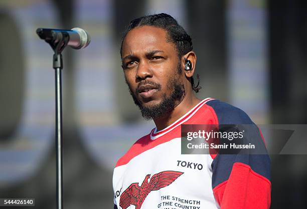 Kendrick Lamar performs as part of British Summer Time Festival at Hyde Park on July 2, 2016 in London, England.