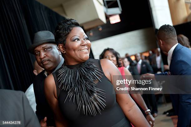 Wanda Durant, mother of NBA player Kevin Durant, walks the red carpet at Icon Talks on June 30, 2016 in Washington, DC.