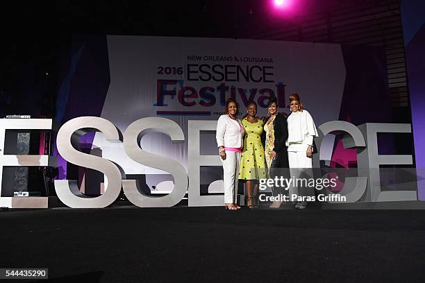 Jacky Cullum Chisholm, Editor in Chief of ESSENCE, Vanessa K. De Luca, Dorinda Clark-Cole, and Karen Clark Sheard attend the 2016 ESSENCE Festival...