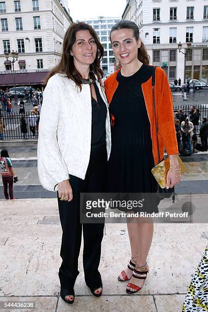 Denise Vilgrain and her daughter Justine attend the Atelier Versace Haute Couture Fall/Winter 2016-2017 show as part of Paris Fashion Week on July 3,...