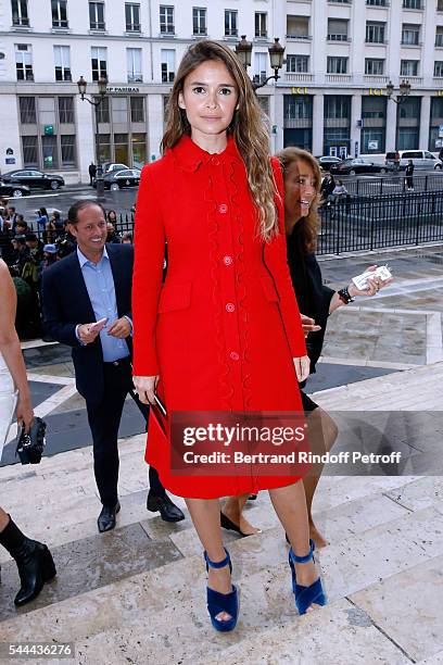 Miroslava Duma attends the Atelier Versace Haute Couture Fall/Winter 2016-2017 show as part of Paris Fashion Week on July 3, 2016 in Paris, France.