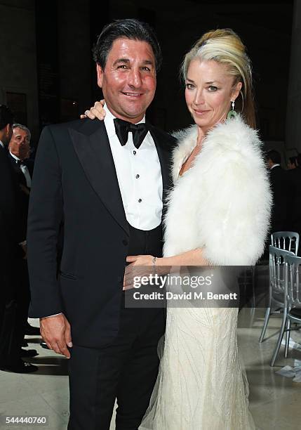 Giorgio Veroni and Tamara Beckwith attend the 2016 FIA Formula E Visa London ePrix gala dinner at The British Museum on July 3, 2016 in London,...