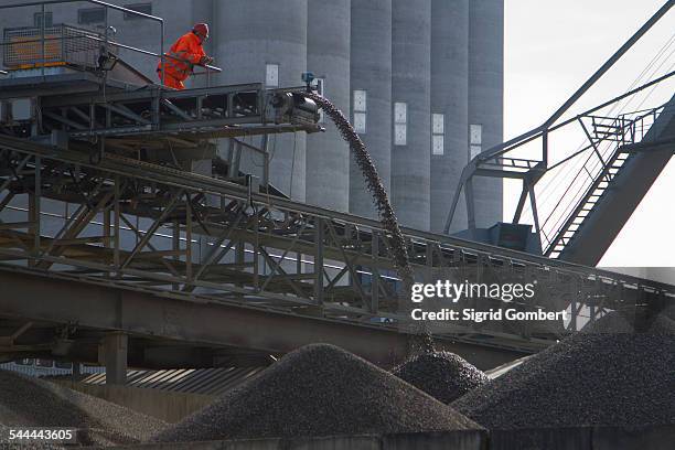 industry at port, basel, switzerland - basel port stock pictures, royalty-free photos & images