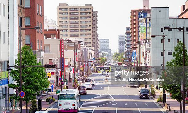 takasaki japan street city scene panorama at sunset - gunma prefecture stock pictures, royalty-free photos & images