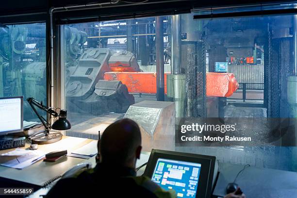 4,500 tonne forging press control room in steelworks