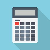 Calculator isolated on a colored background