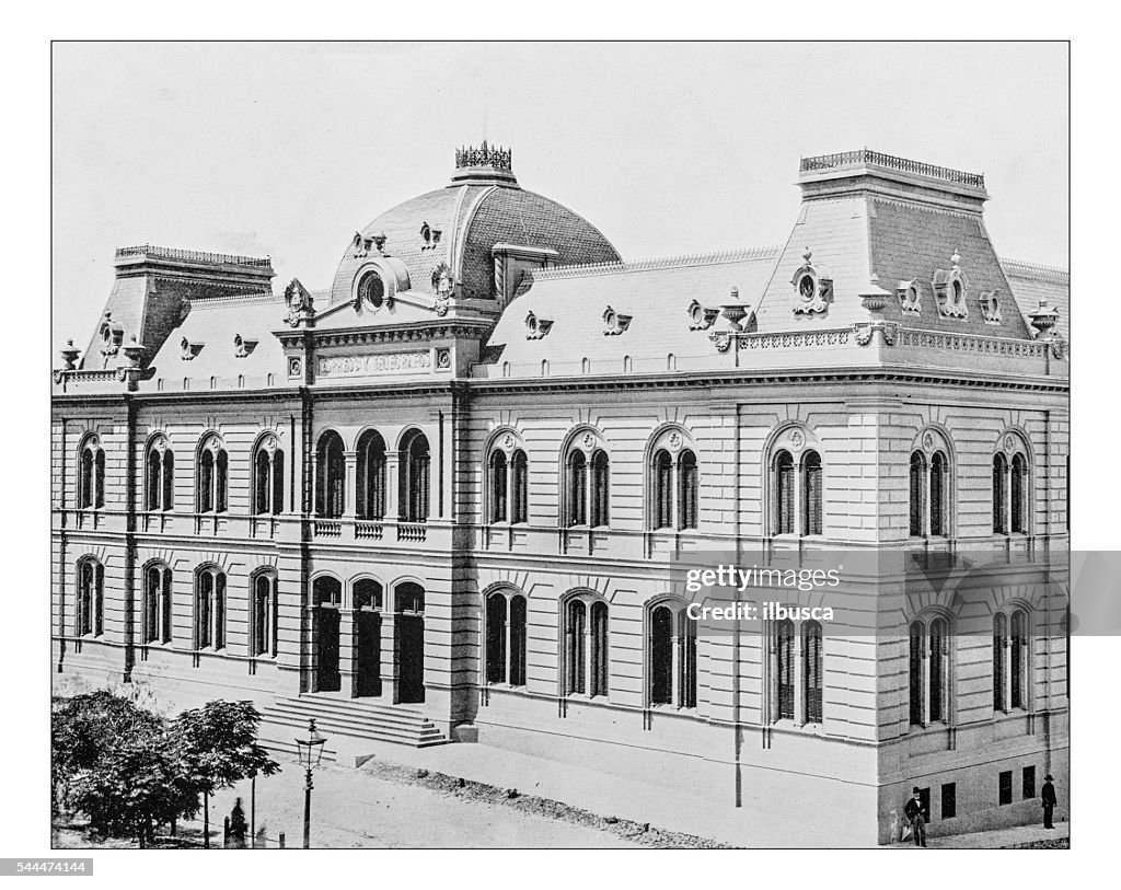 Antique photograph of Buenos Aires Central Post Office (Argentina)-19th century