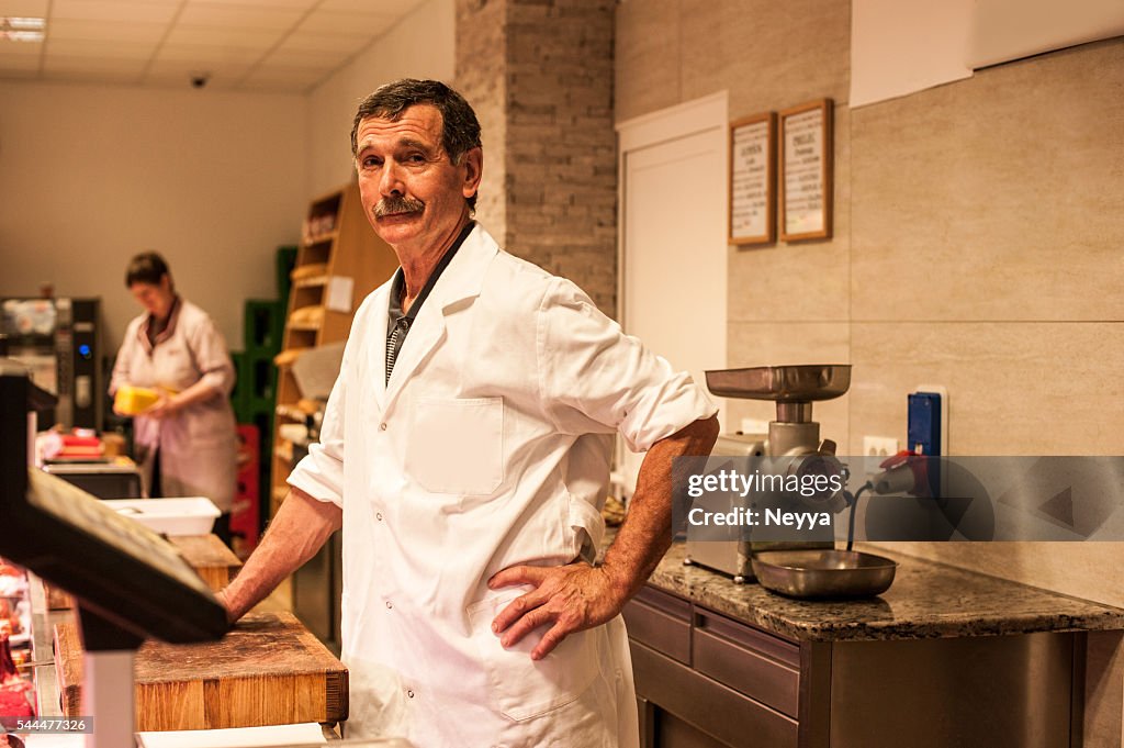 Butcher at work