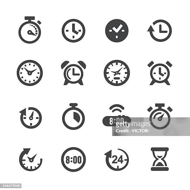 illustrazioni stock, clip art, cartoni animati e icone di tendenza di tempo e orologio icone-serie acme - lancetta dei minuti