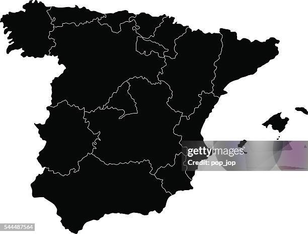 ilustraciones, imágenes clip art, dibujos animados e iconos de stock de mapa de españa - valenciano