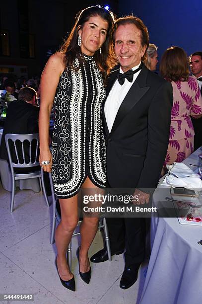 Rossana Fanucchi and Emerson Fittipaldi attend the 2016 FIA Formula E Visa London ePrix gala dinner at The British Museum on July 3, 2016 in London,...