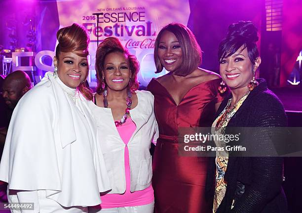 Karen Clark Sheard, Jacky Cullum Chisholm, Yolanda Adams, and Dorinda Clark-Cole attend the Tribute Finale at the 2016 ESSENCE Festival Presented By...