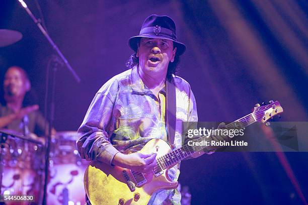 Carlos Santana performs at Eventim Apollo on July 3, 2016 in London, England.