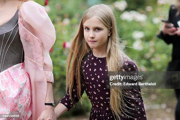 Natalia Vodanova's daughter attends the Ulyana Sergeenko Haute Couture Fall/Winter 2016-2017 show as part of Paris Fashion Week on July 3, 2016 in...