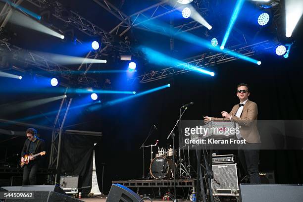 Chris Baio aka Baio performs at CastlePalooza festival at Charville Castle on July 3, 2016 in Tullamore, Ireland.