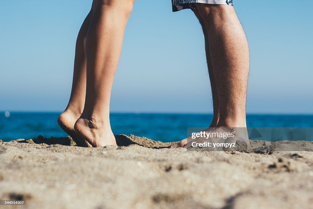 Young couple on beach