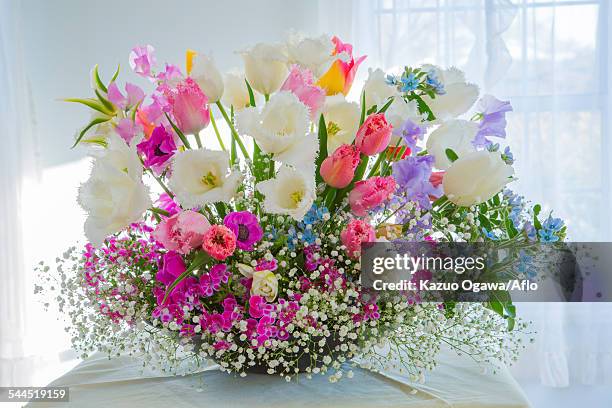 flower bouquet - anemone flower arrangements stock pictures, royalty-free photos & images
