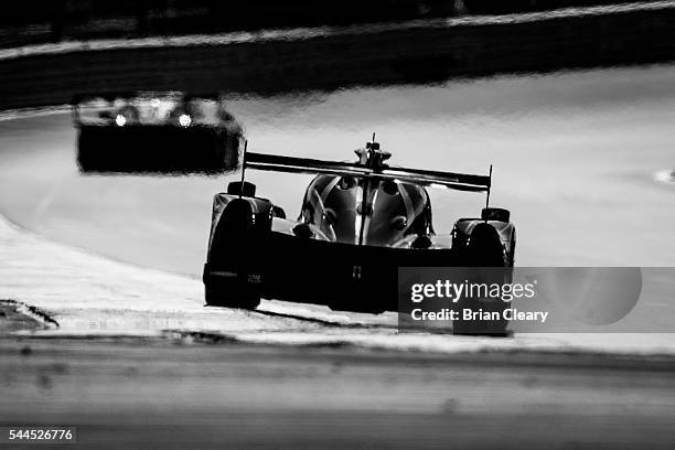 The Ligier Honda JS P2 of John Pew, Oswaldo Negri Jr., of Brazil, and Olivier Pla, of France races on the track during the IMSA WeatherTech Series...