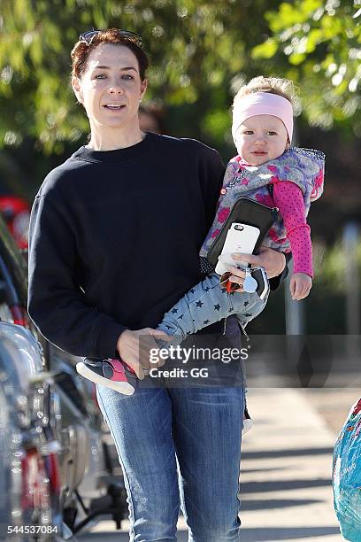 Kate Rithie is seen taking her daughter Mae to swimming lessons on June 29, 2016 in Sydney, Australia.