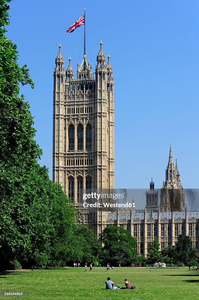 UK, London, Palace of Westminster, Victoria Tower