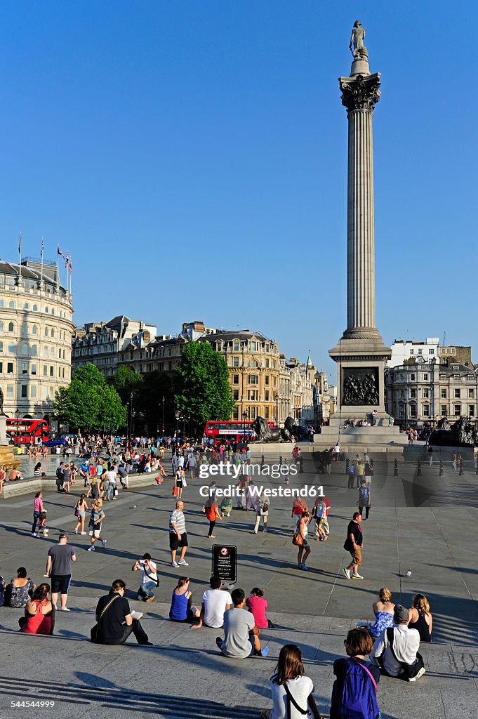 UK, London, Trafalgar Square with Nelson's Column