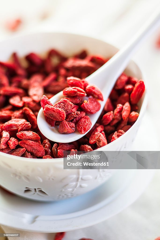 Bowl of Goji berries, Lycium barbarum