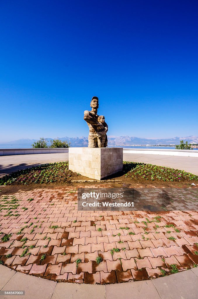 Turkey, Antalya, Karaalioglu Park, Stone statue