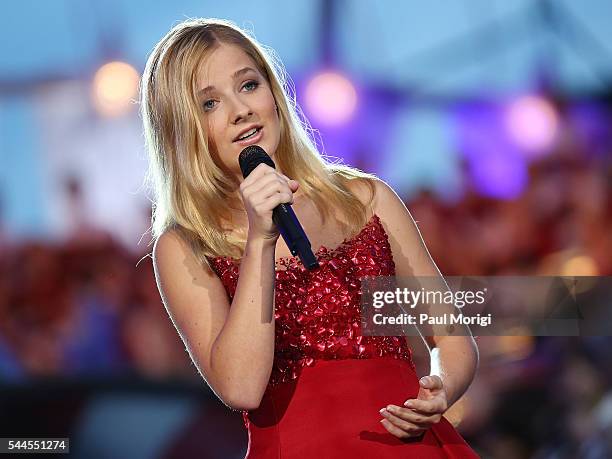 Classical crossover star Jackie Evancho performs during A Capitol Fourth - Rehearsals at U.S. Capitol, West Lawn, on July 3, 2016 in Washington, DC.
