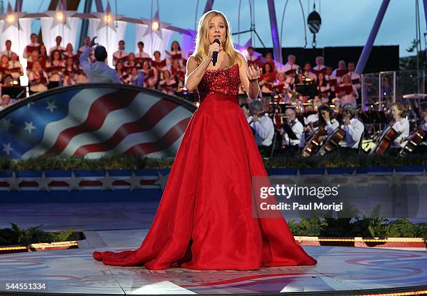 Classical crossover star Jackie Evancho performs during A Capitol Fourth - Rehearsals at U.S. Capitol, West Lawn, on July 3, 2016 in Washington, DC.