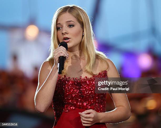 Classical crossover star Jackie Evancho performs during A Capitol Fourth - Rehearsals at U.S. Capitol, West Lawn, on July 3, 2016 in Washington, DC.