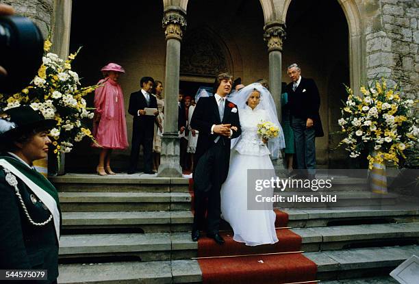 Ernst August Prince of Hanover, Germany - at his wedding with Chantal Hochuli - 1981