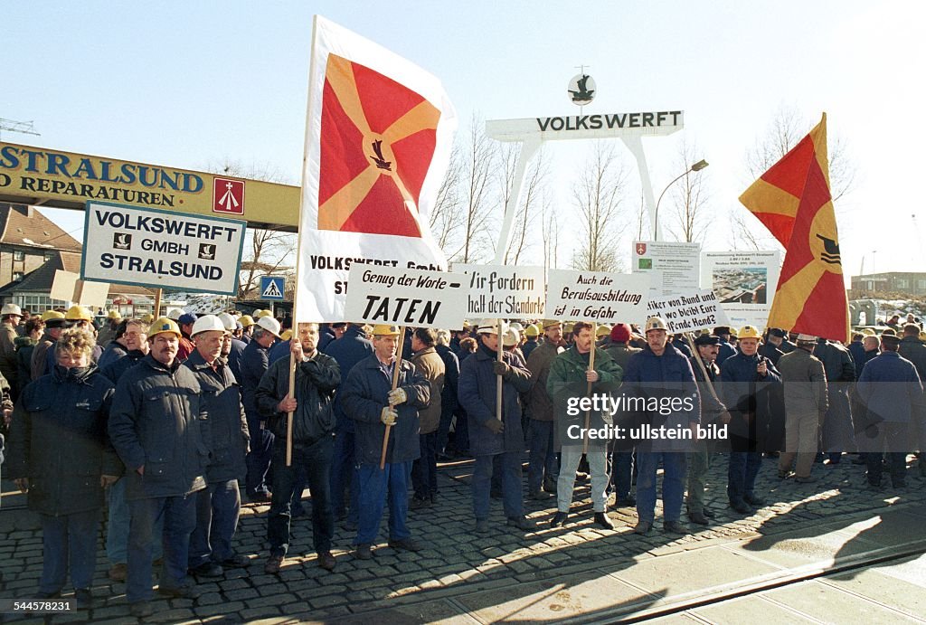 Demonstration gegen gepl. Schliessung der Volkswerft Stralsund