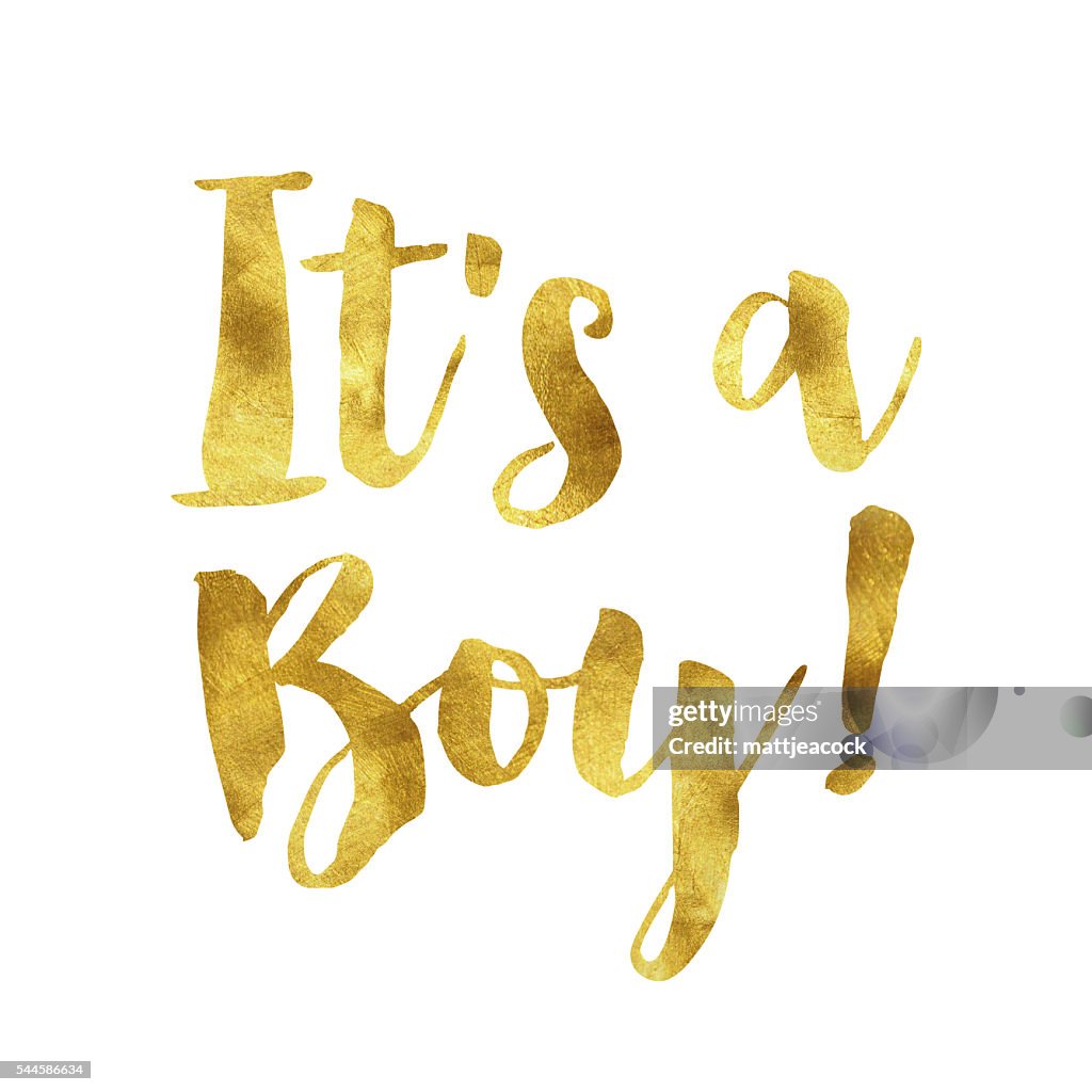 Es ist ein Junge-gold metallic-Nachricht