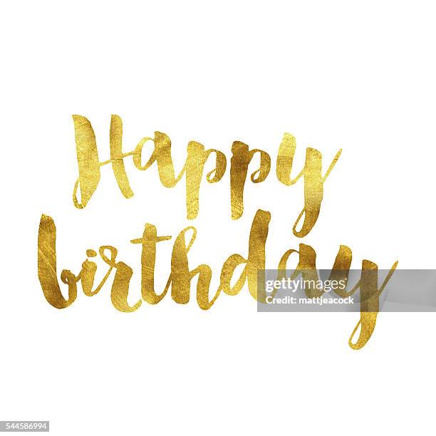 alles gute zum geburtstag gold metallic-nachricht - happy birthday banner stock-grafiken, -clipart, -cartoons und -symbole