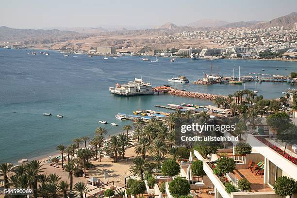 Israel, Eilat: Blick auf die Stadt und den Hafen.