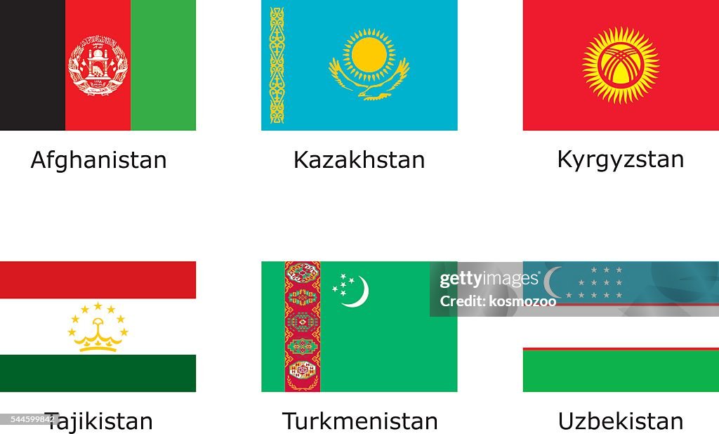 Sentral Asia Flags Of Central Asia High-Res Vector Graphic - Getty Images