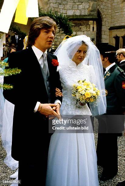 Ernst August Prince of Hanover, Germany - at his wedding with Chantal Hochuli - 1981
