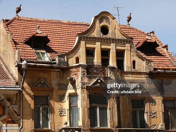 Romania - Brasov Kronstadt: demaged dwelling at the main street