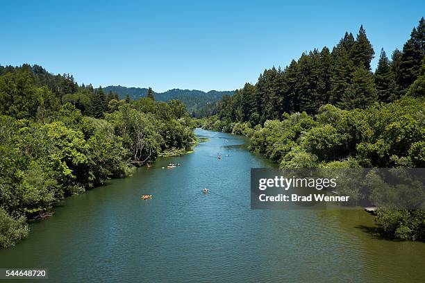 kayakers on the russian river - river russian stock pictures, royalty-free photos & images